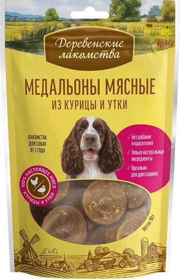 Деревенские Лакомства Медальоны мясные из курицы и утки