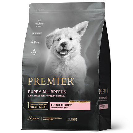 Premier Dog Turkey PUPPY  (Свежее мясо индейки для щенков ) 3  кг