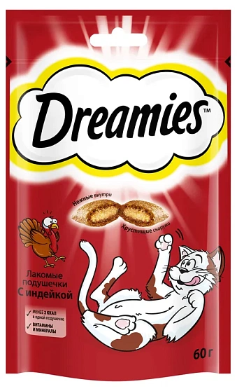 Dreamies Лакомство для кошек с индейкой 
