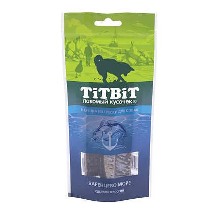 Лакомый кусочек нарезка из трески для собак Tit Bit 