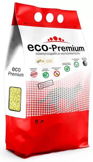 ECO-Premium «Ромашка» наполнитель древесный комкующийся для котов