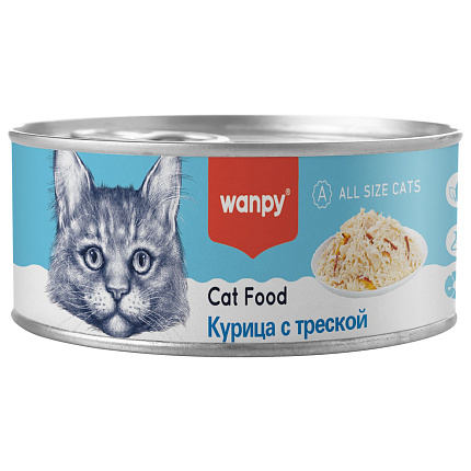 Wanpy Лакомство для кошек Курица с треской