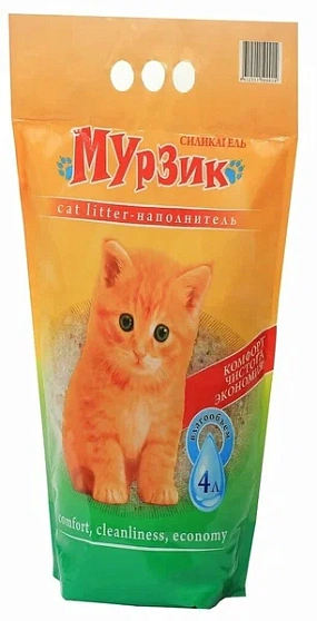 Мурзик наполнитель силикагель впитывающий