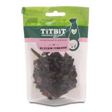 Желудок говяжий Tit Bit Для кошек (Вяленые лакомства), 30 гр