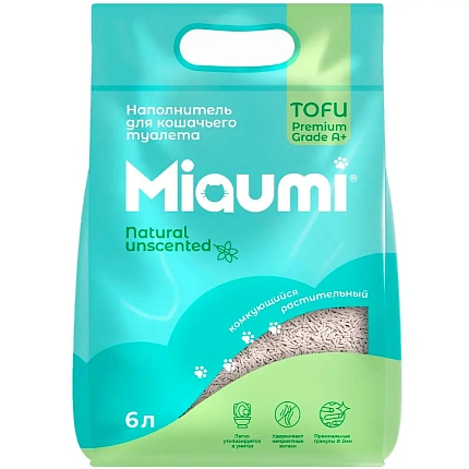 Miaumi кошачий наполнитель тофу 6 л