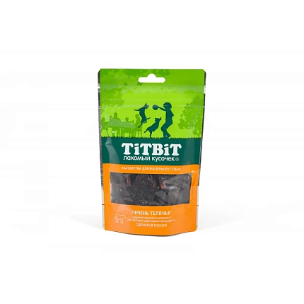Лакомый кусочек Печень телячья для маленьких собак Tit Bit 