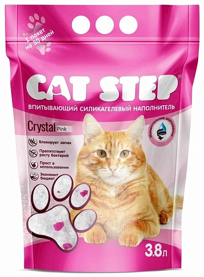  Cat Step Arctic Pink Силикагелевый наполнитель для котов