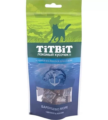 Tit Bit Лакомый кусочек, кубики из лосося для собак