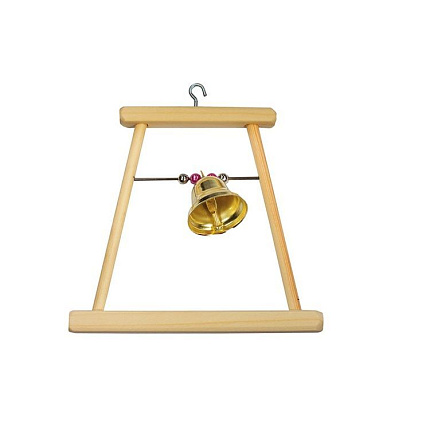 Home Pet качели для попугаев деревянные с колокольчиком