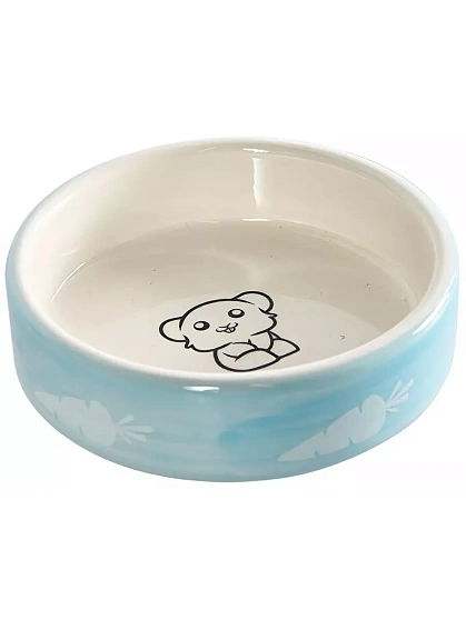 HomePet Миска для грызунов керамическая голубая