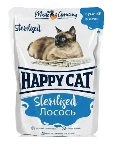 Влажный корм Happy Cat для стерилизованных кошек лосось 