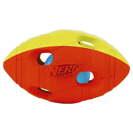 Nerf Мяч для собак гандбольный двухцветный светящийся, 10 см