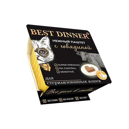 Best Diner Паштет с говядиной для кошек,
