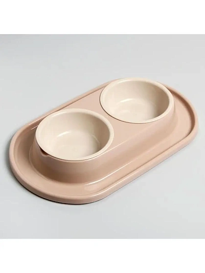 ZOO PLAST Миска "Мур-Мяу" двойная 