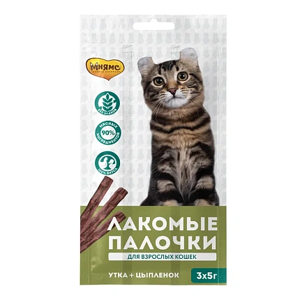 Мнямс утка+цыпленок лакомство для кошек