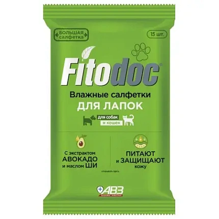 Влажные салфетки для собаки и кошек, 15 шт ФитоДокс 