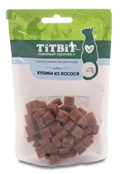 Кубики из лосося  Tit Bit  для кошек Рыбные лакомства