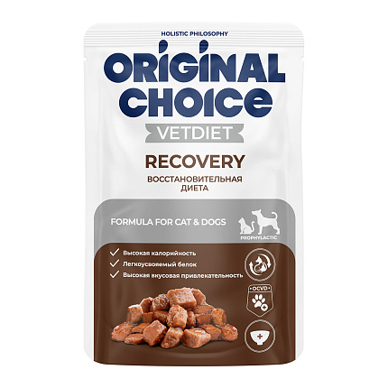 ORIGINAL CHOICE VETDIET Recovery 85 г пауч диетическийеское полнорационное питание для собак и кошек восстановительная диетическийа 1х14
