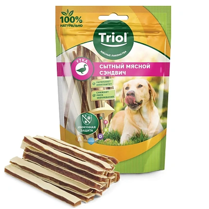 Сытный сэндвич из утки для собак Triol 